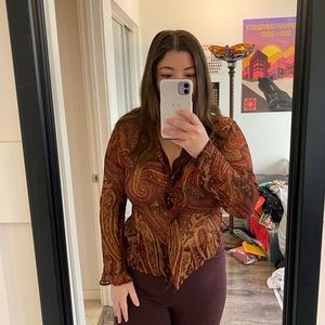 Printed Sheer Long Sleeve